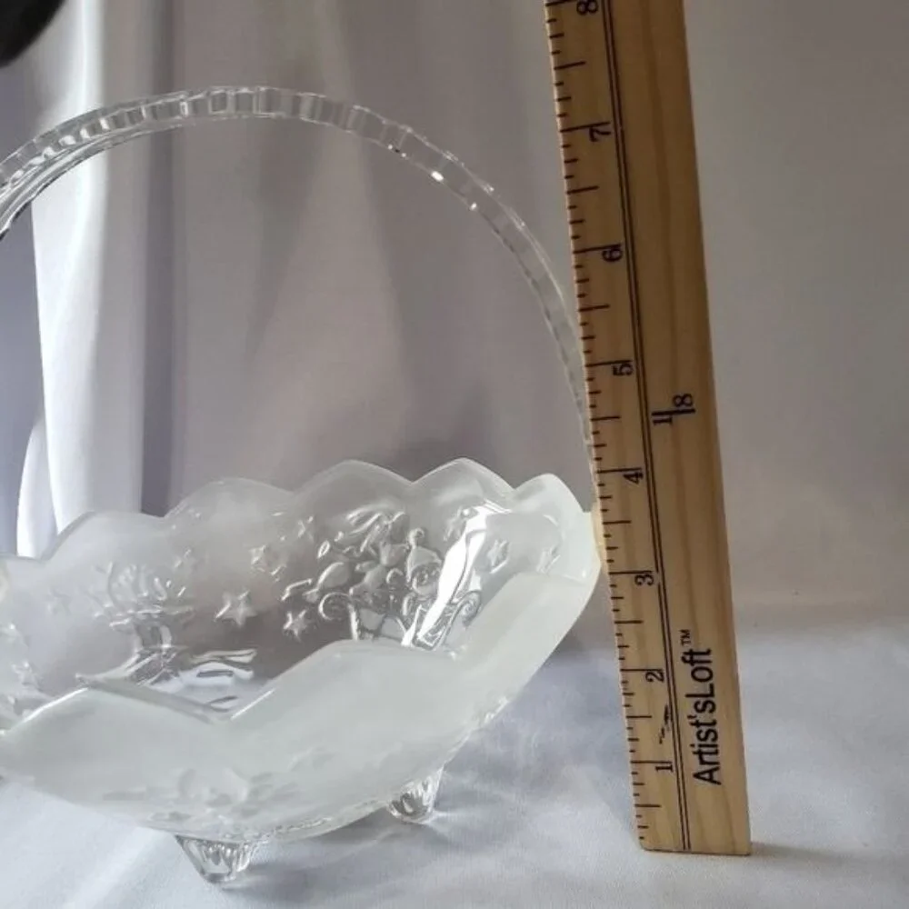 Mikasa Silent Night Handled Glass Basket